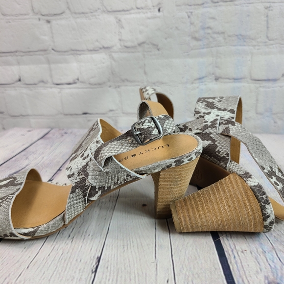 Lucky Brand snake skin print heels size 8 - Picture 6 of 9